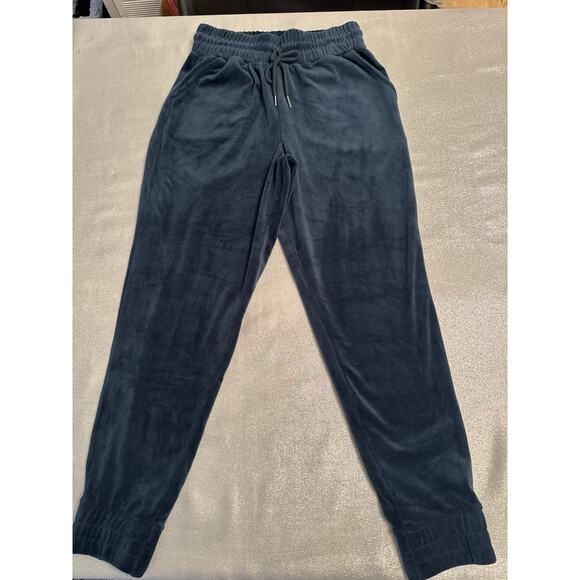 Charlotte Russe Blue Navy Joggers Velour Track Pants - Picture 1 of 5